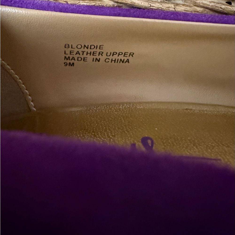 Taylor Says Women’s 9 Blondie Purple Suede Gold Platform Pumps Stiletto Heels - Picture 10 of 10